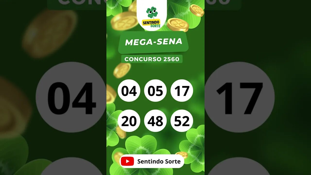 🍀 Resultado MEGA-SENA 2560 | Sentindo Sorte #shorts