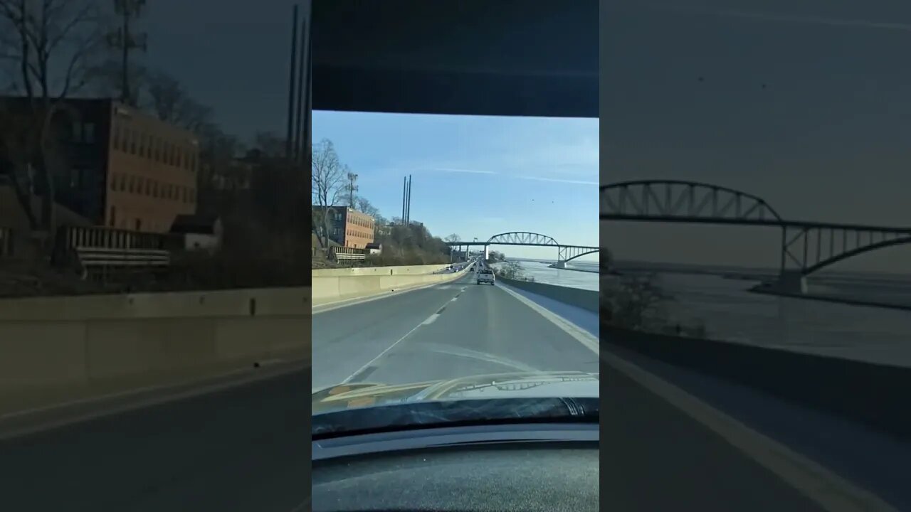 driving by the Peace Bridge