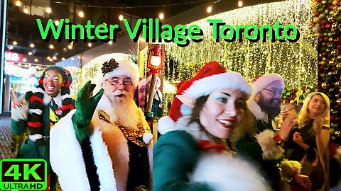 【4K】Christmas Market Winter Village Toronto Canada 🇨🇦