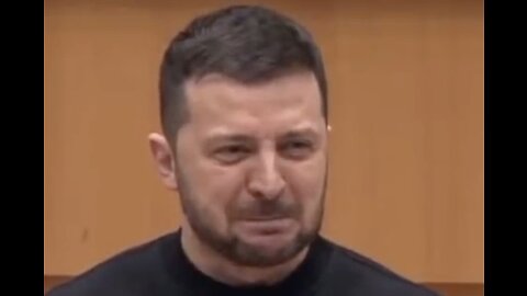 Clown Junkie Zelensky Cries In European Parliament After Nazi Slogan Glory to Ukraine!