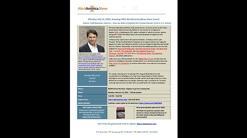 Author Todd Bensman at AlertAmerica.News
