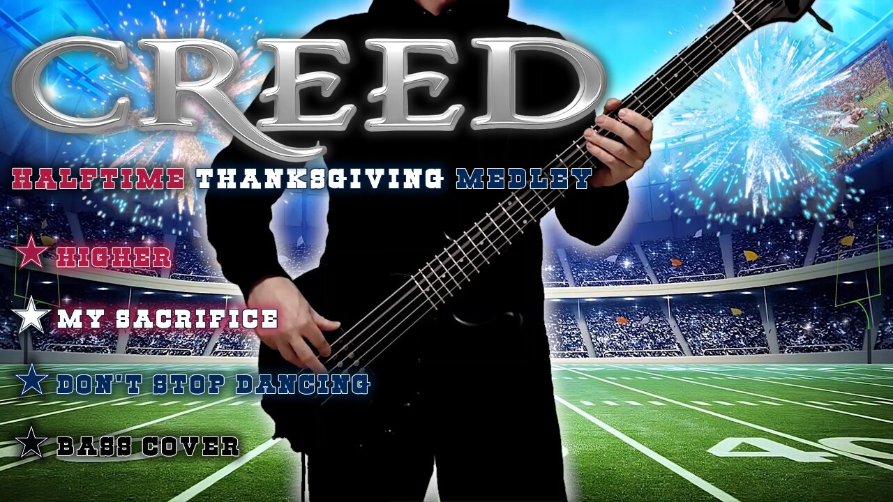 Creed - Halftime Thanksgiving Medley - Bass Cover #creed #thanksgiving #bass