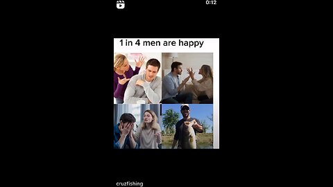 One and four men are happy