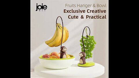 joie Banana Holder Fruit Plate Monkey Banana Tree & Bowl