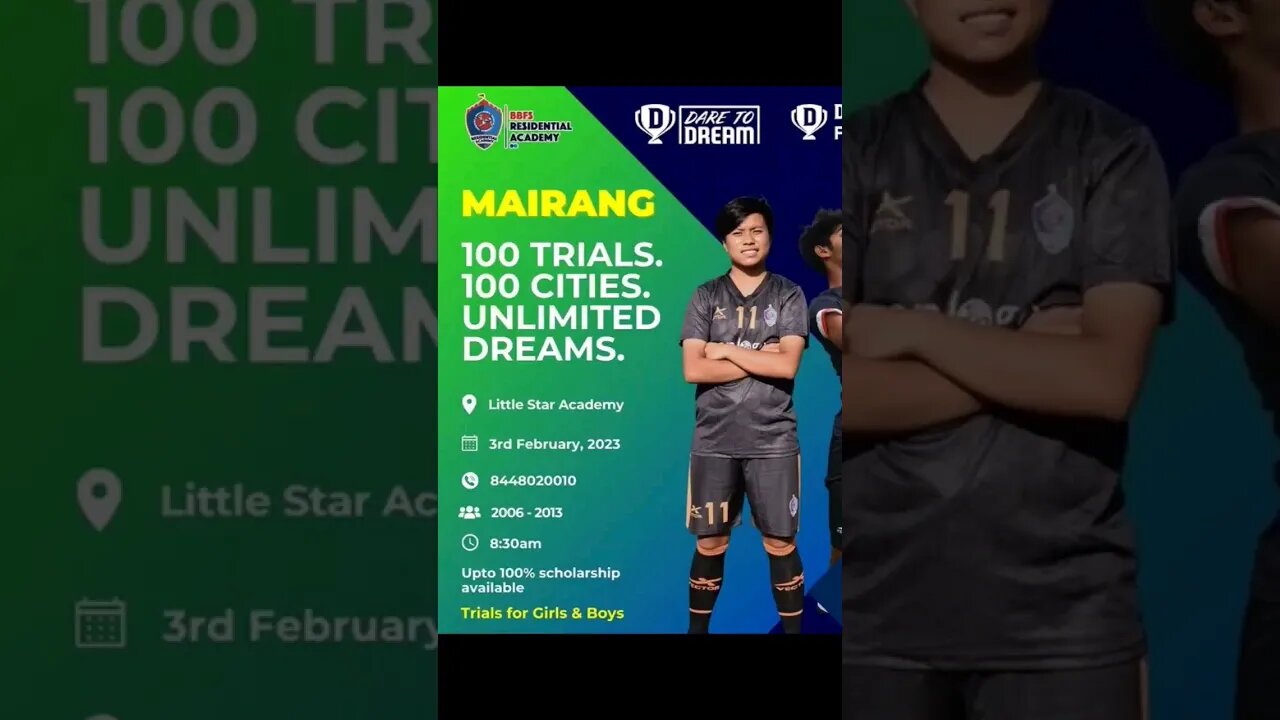 BBFS RESIDENTIAL ACADEMY Mairang Trials , 100 Trials. 100 Cities. Unlimited Dreams.