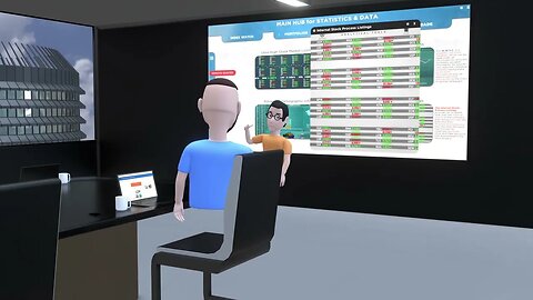 conversa de conferência de realidade virtual metaverse com reunião corporativa de avatares sobre