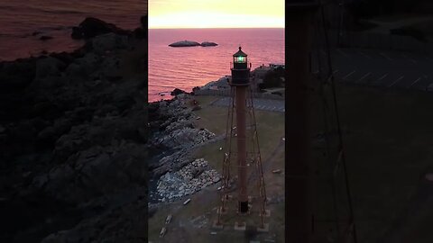 Breathtaking sunrise flight at Marblehead Light #shorts #lighthouse