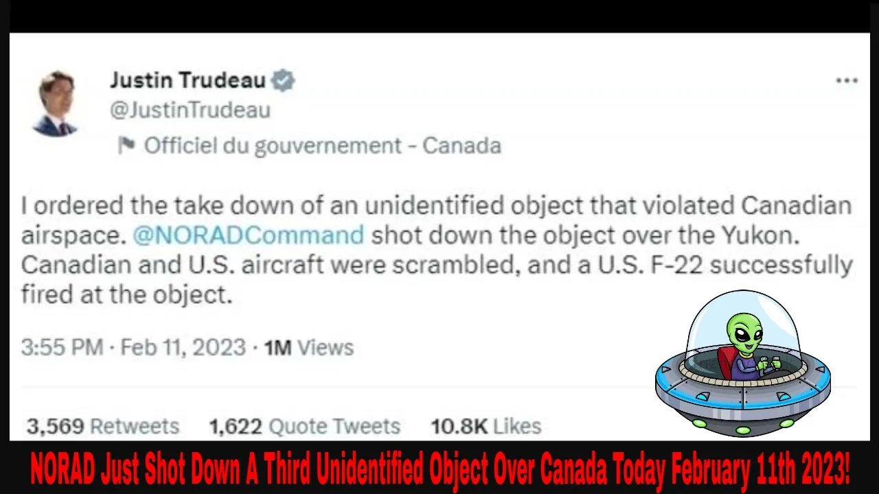 NORAD Just Shot Down A Third Unidentified Object Over Canada Today February 11th 2023!