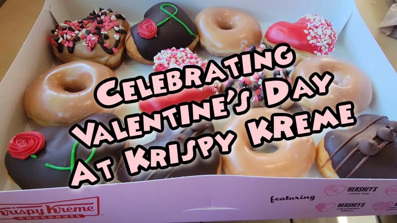 Celebrating Valentine's Day At Krispy Kreme