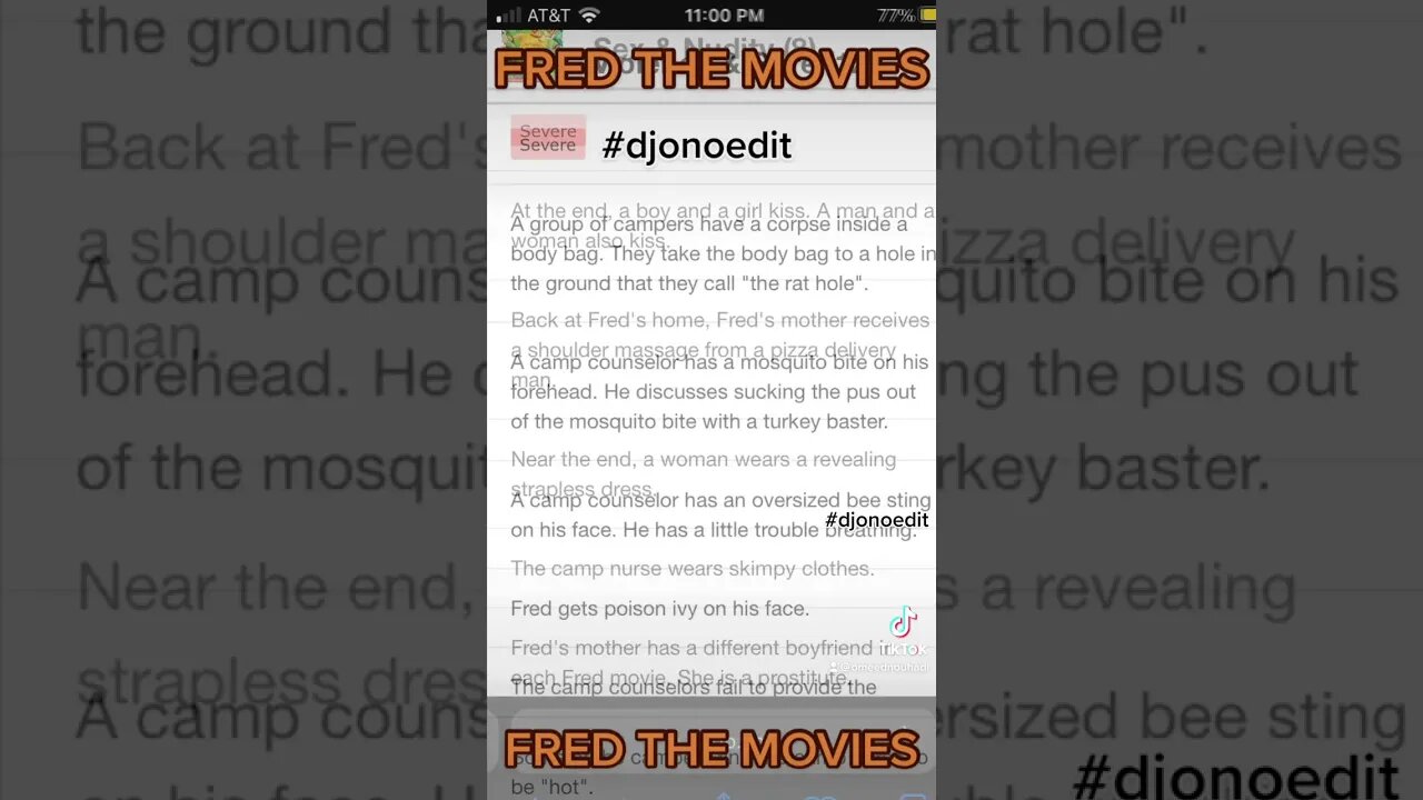 Fred Movies get exaggerated reviews on IMDB including sexual content profanity and more #djonoedit