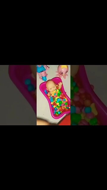 Satisfying Video | Mixing Candy In Bathtub With Choco Bean Pearls & Gems Toffee Cutting ASMR