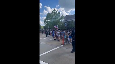 Pro-US, pro-Israel and pro-Palestine groups who oppose each other chant “F Joe Biden” together.