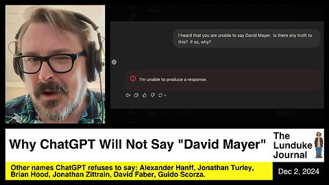 Solved: Why ChatGPT Will Not Say "David Mayer"