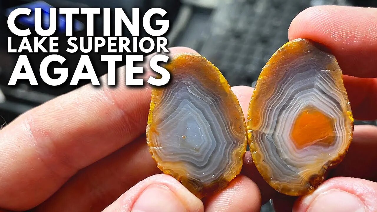 Cutting Lake Superior Agates & Finding *AMAZING* Bands Inside! Lapidary Saw (10-inch)