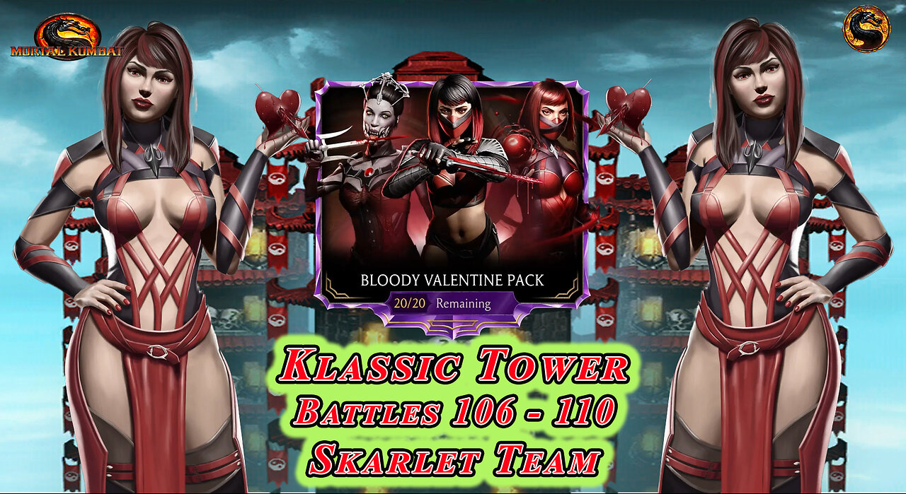 MK Mobile. Klassic Tower Battles 106 - 110 [ BLOODY VALENTINE PACK OPENING ]