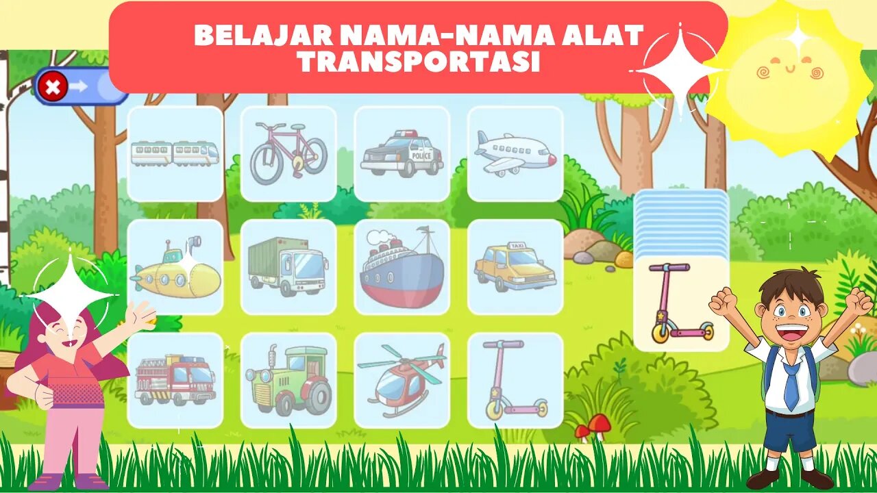 Game Anak Edukasi Hewan & Buah - Belajar Nama-Nama Alat Transportasi #13