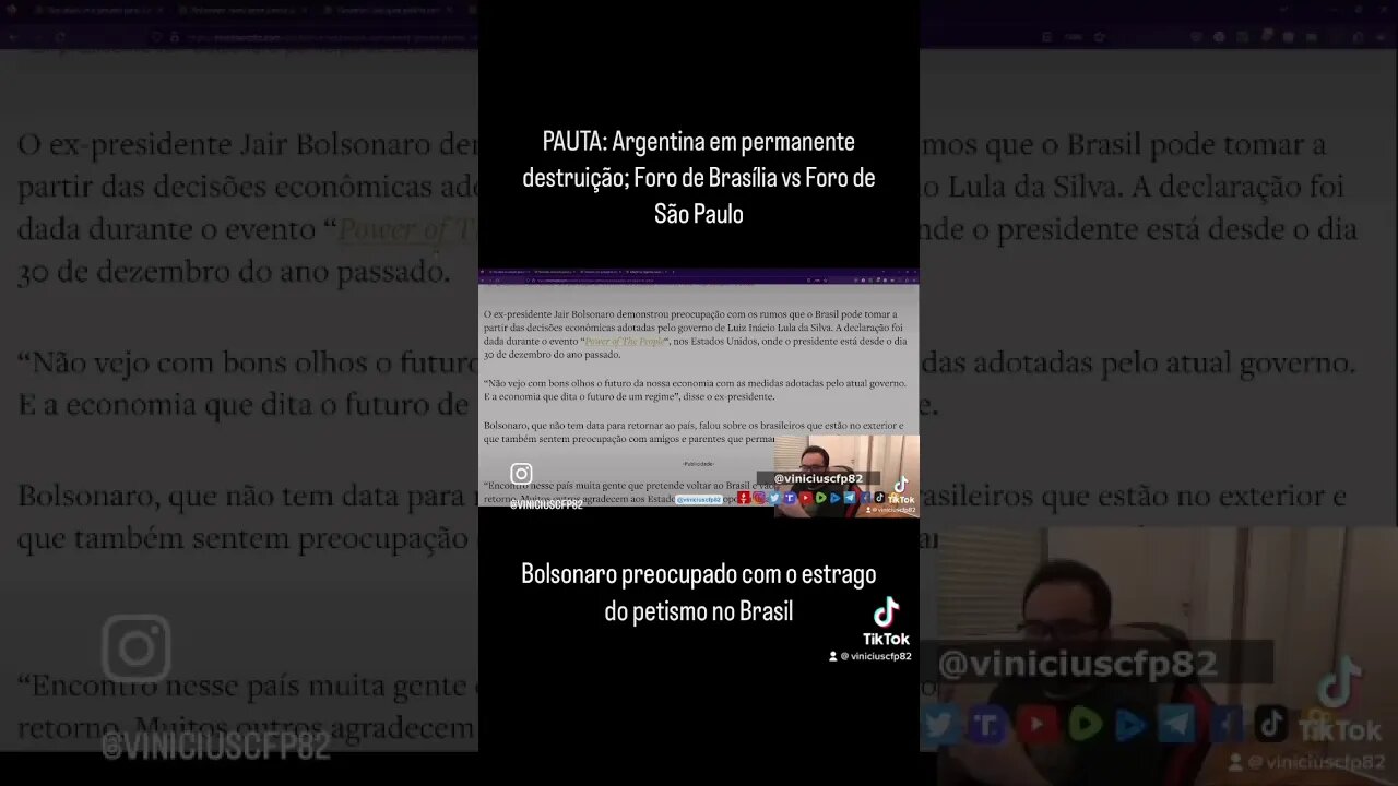 Bolsonaro preocupado com o estrago que o petismo pode causar novamente no Brasil.