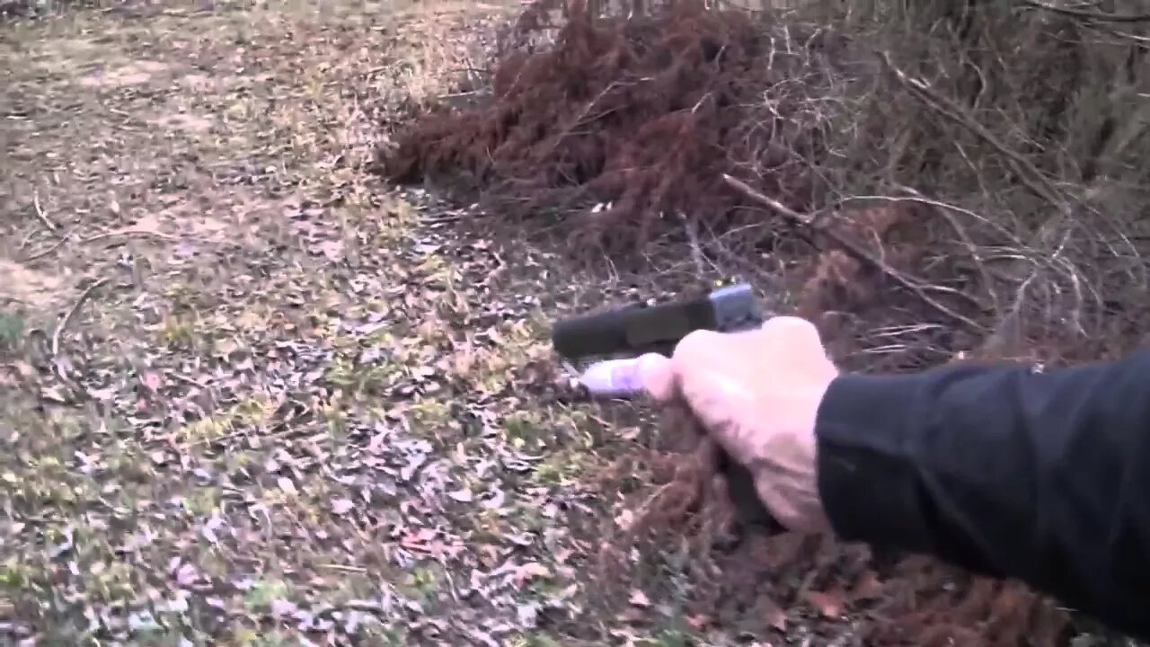 Glock 21 Suppressed First Person Walk & Shoot