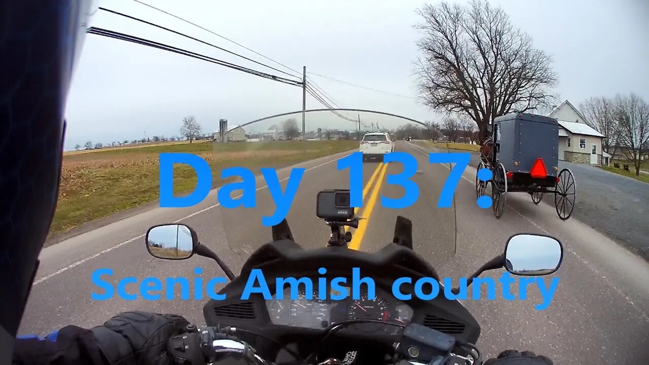 Scenic Lancaster County Amish Country on Honda NT700V Motorcycle. Lots of buggies. day 137