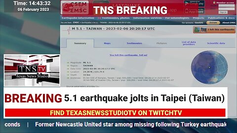 5.1 earthquake jolts in Taipei (Taiwan)