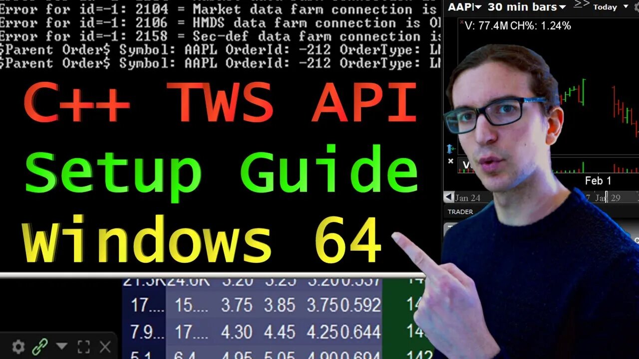 How to set up TWS API in Native C++ on Windows 64 bit