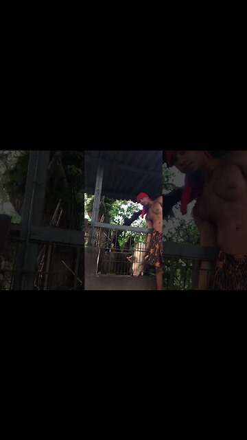 Jamming with my animal and playing some tunes as a young man in Tobago