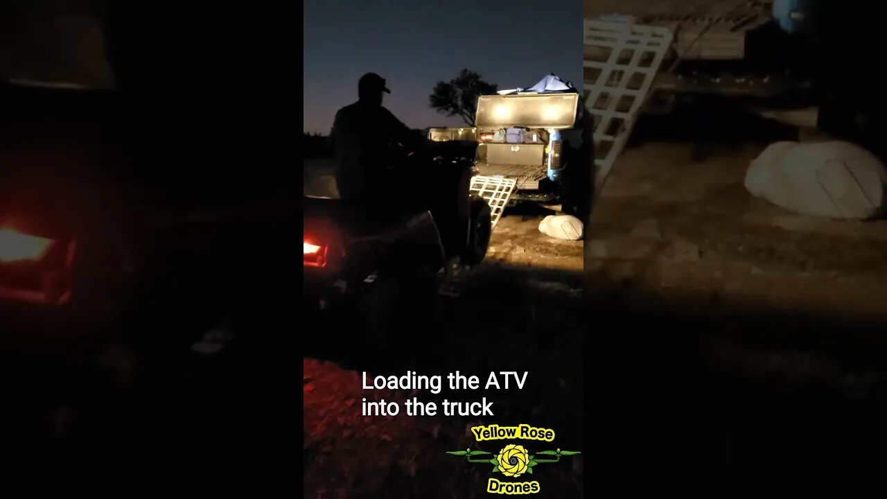 Loading an ATV into a truck bed at night. Glad I wasn't the driver. #shorts