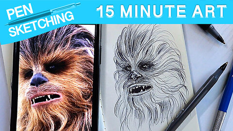 How to Draw Chewbacca | Cheap Ballpoint Pen Sketchbook Art