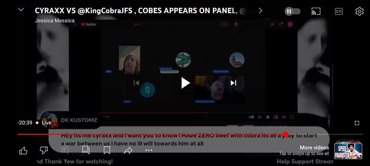 pedoraxx on Jessica's channel lying once again