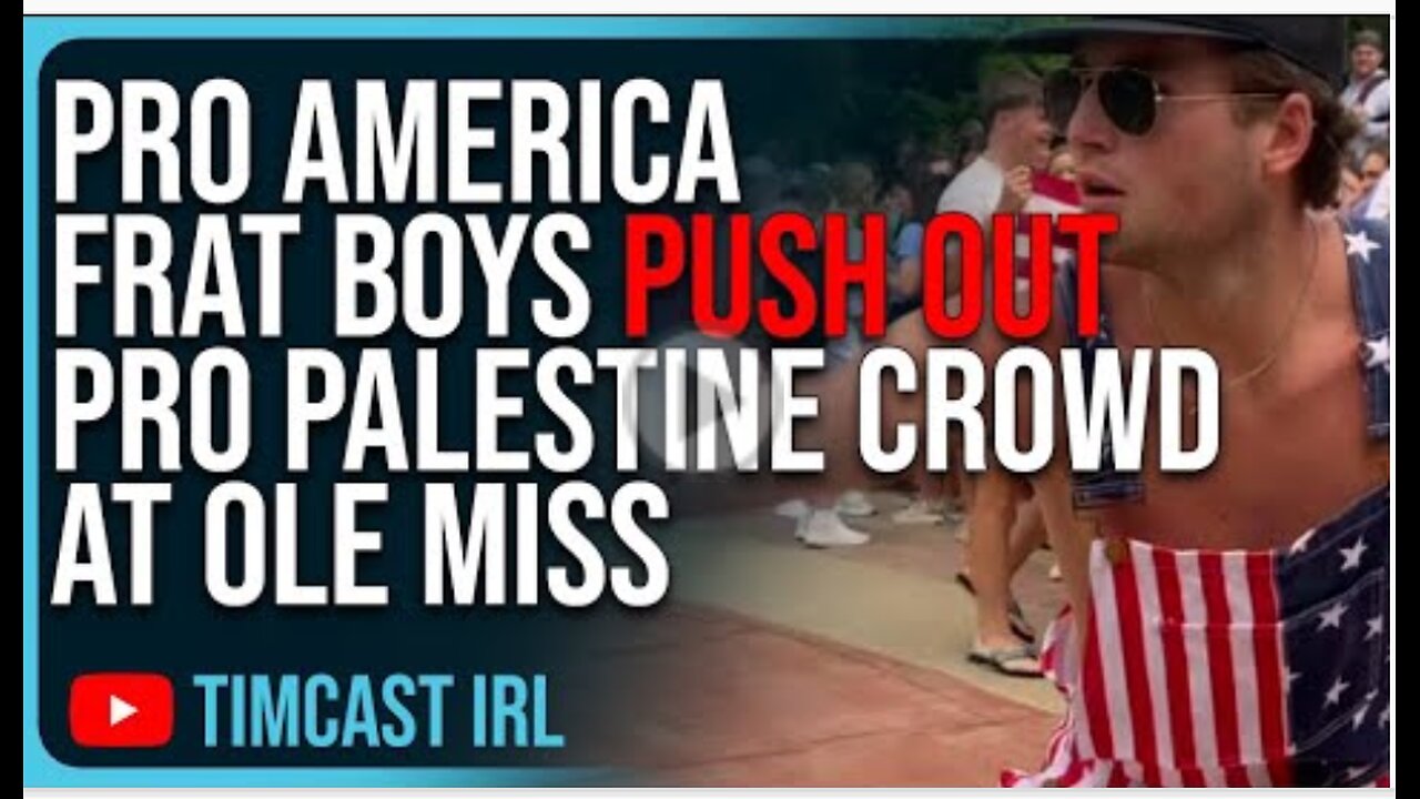 Pro America Frat Boys PUSH OUT Pro Palestine Protesters At Ole Miss, CHANT USA