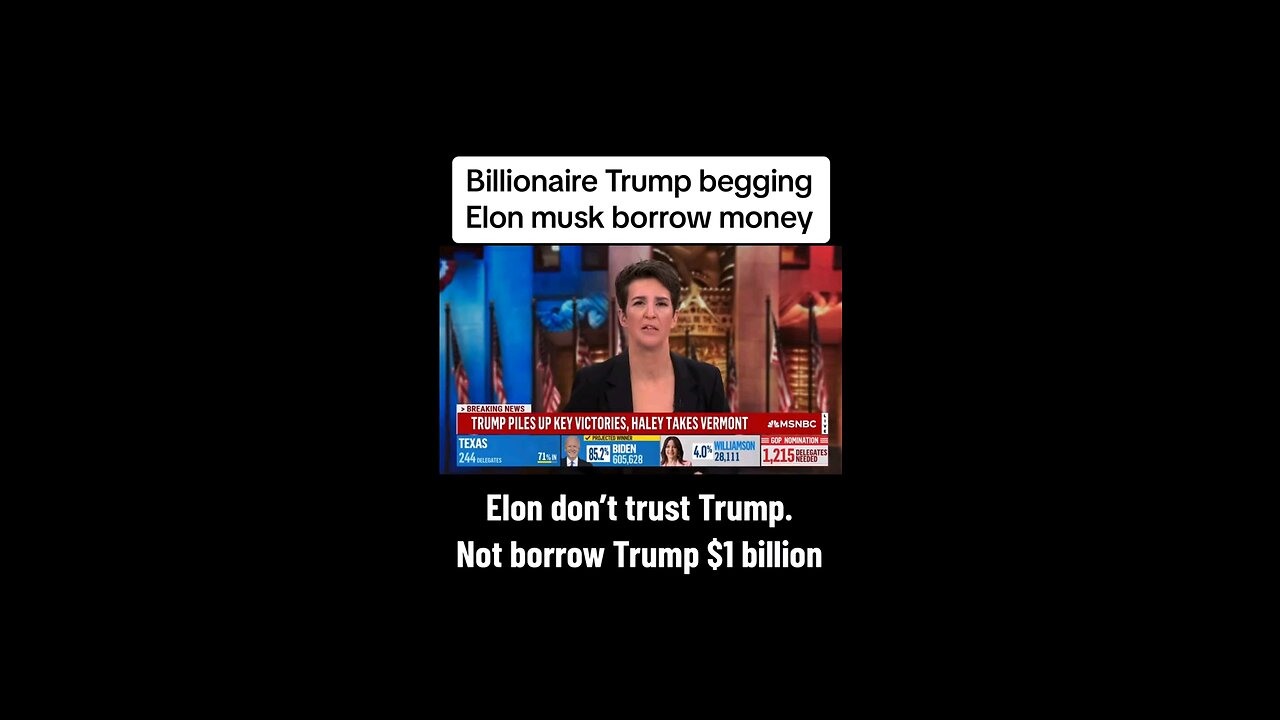 Billionaire trump begging Elon musk borrow money.