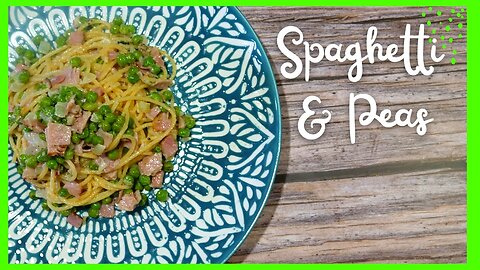 Spaghetti with frozen peas