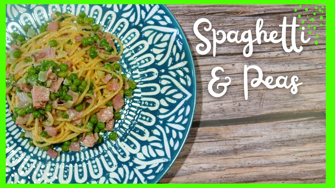 Spaghetti with frozen peas