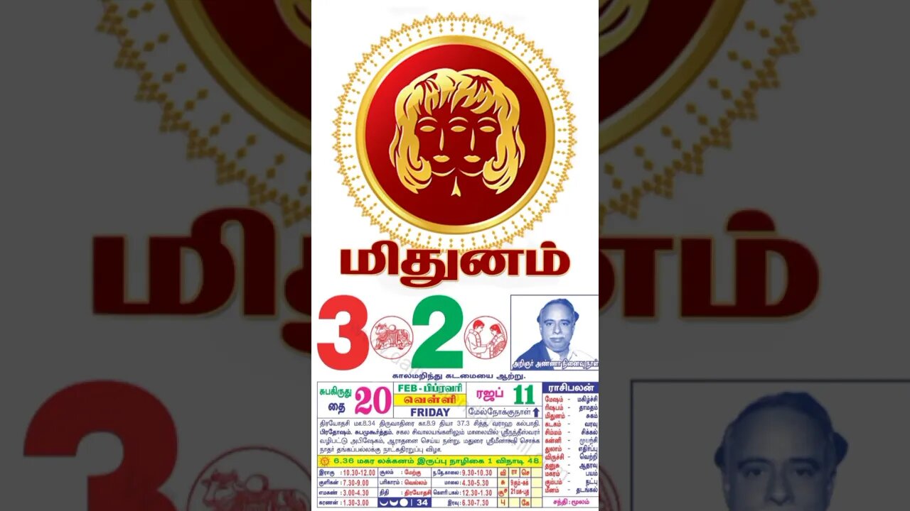 மிதுனம்||இன்றைய ராசிபலன்||03|02|2023|வெள்ளிகிழமை||Today Rasi Palan | Daily Horoscope