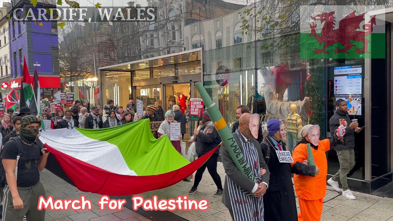 March For Palestine, Castle Street Cardiff