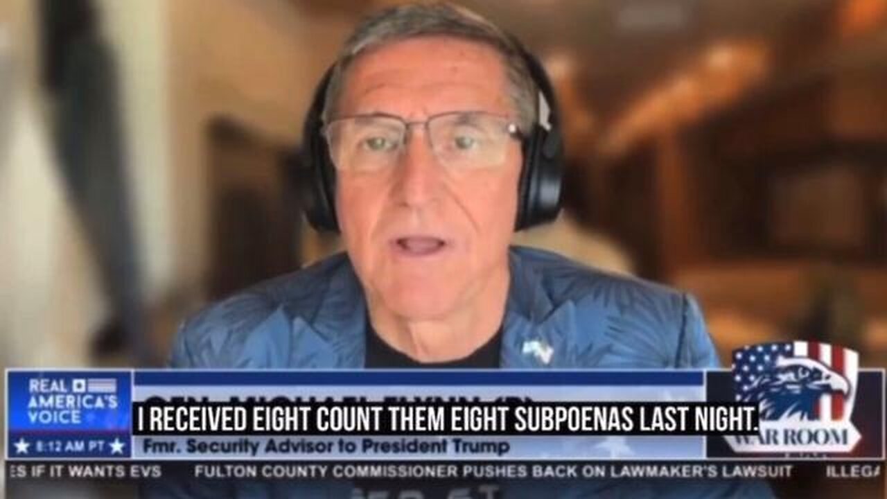 "I RECEIVED EIGHT, COUNT EM' - 8 SUBPOENA'S LAST NIGHT" - DISGRACED RETIRED GENERAL MICHAEL FLYNN