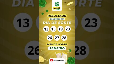 🍀 Resultado DIA DE SORTE 714 | Sentindo Sorte #shorts