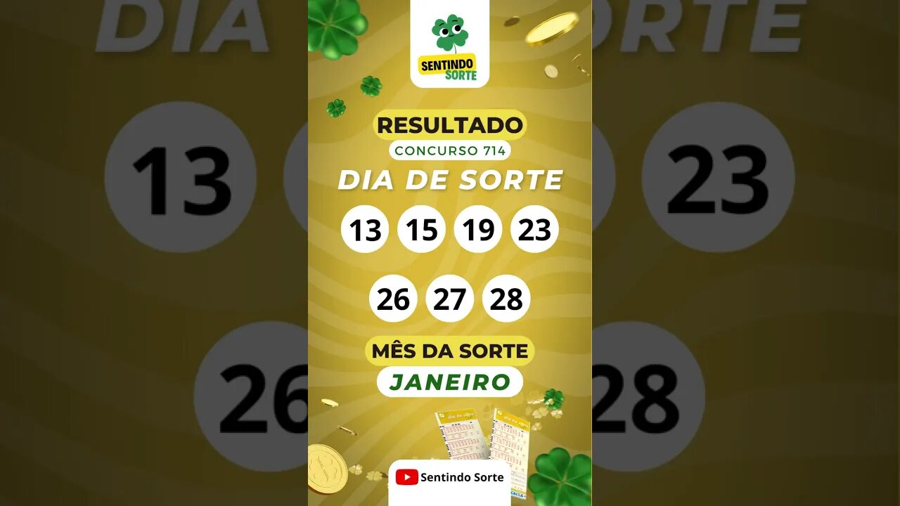 🍀 Resultado DIA DE SORTE 714 | Sentindo Sorte #shorts