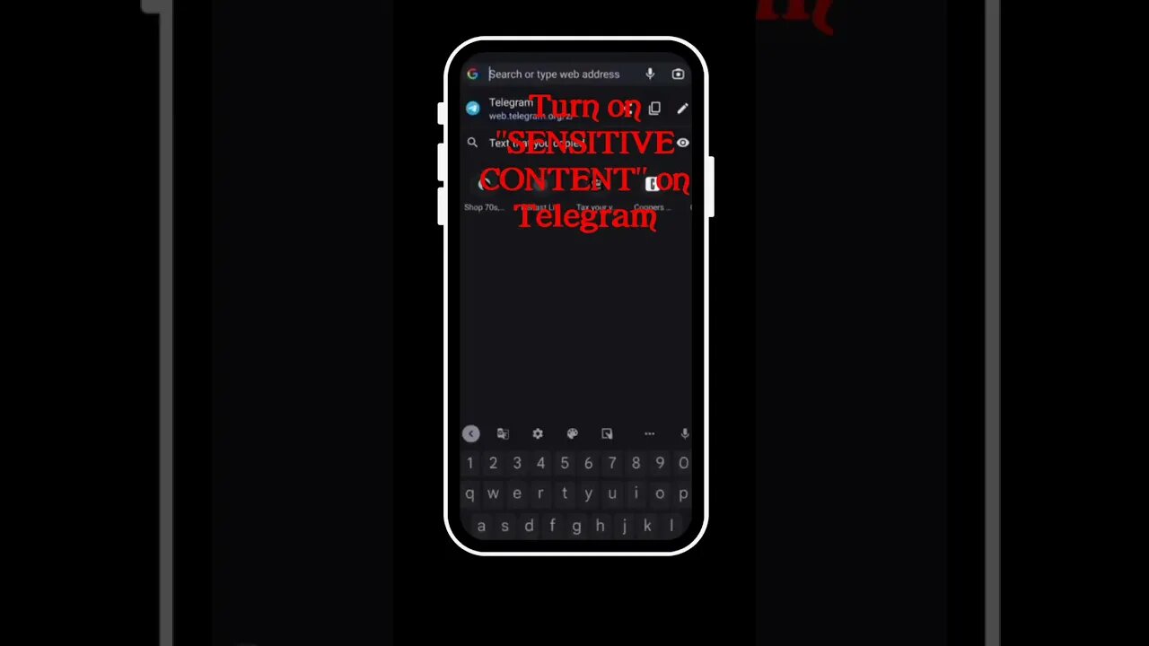 How to Turn on "SENSITIVE CONTENT" on Telegram using your phone (via Telegram web)