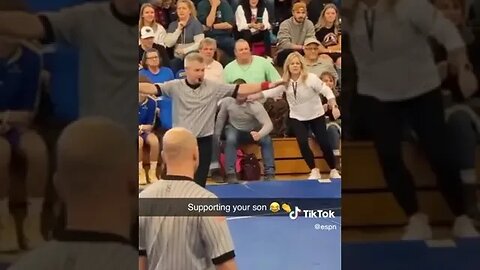 Does anyone else’s parents react like this at sporting events #shorts #wrestling