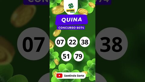 🍀 Resultado QUINA 6074 | Sentindo Sorte #shorts