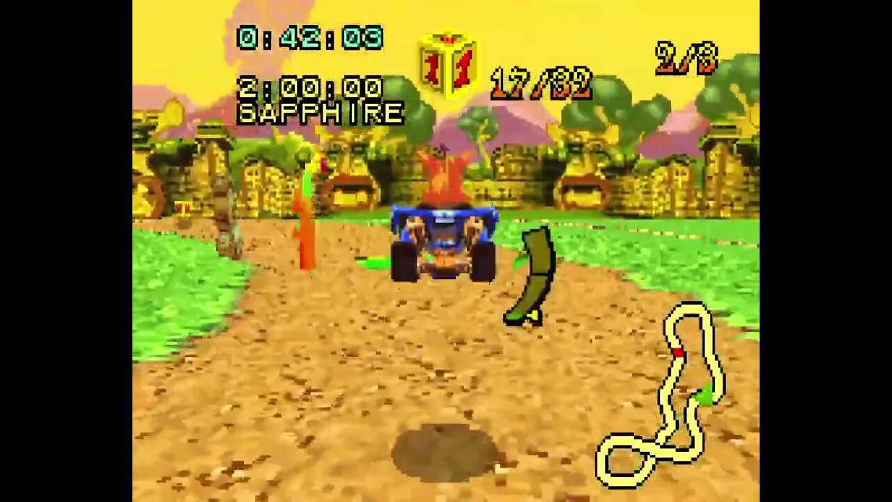 Crash Nitro Kart (GBA) - Jungle Boogie Relic Race Gameplay