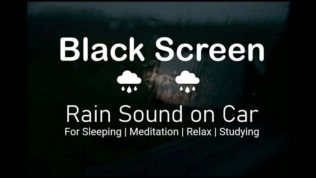 10 Hours of Heavy Rain on Car Sounds For Sleeping | Meditation | Relax | Studying | Black Screen