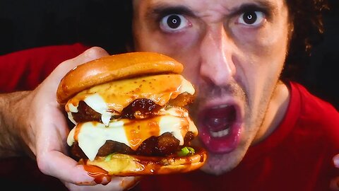 2X NUCLEAR FIRE SAUCE CHEESE BURGER * ASMR NO TALKING * | NOMNOMSAMMIEBOY