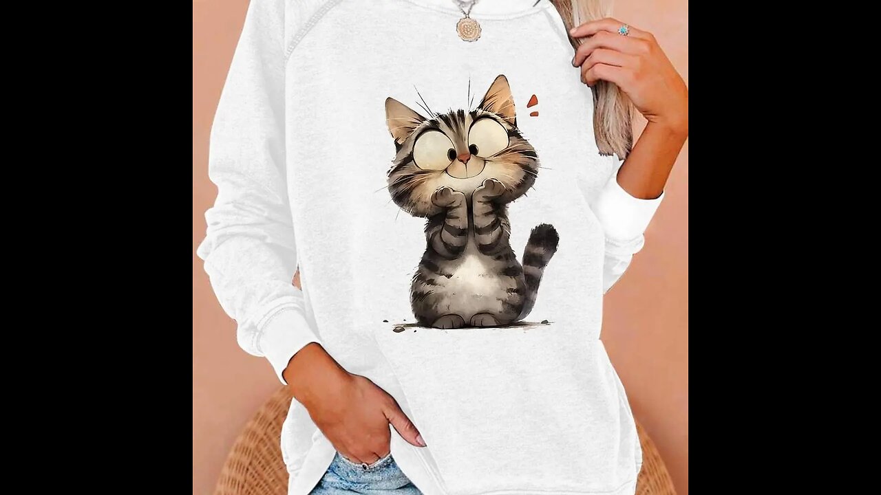 Purrfectly Cozy: Funny Cat Casual Sweatshirt 🐾