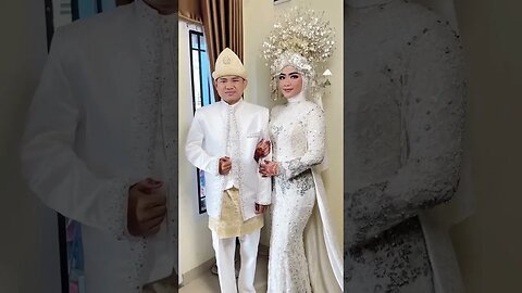 Cute ! Pengantin Pakaian Adat Palembang - Indonesia tampak Serasi #shorts #short #shortvideo