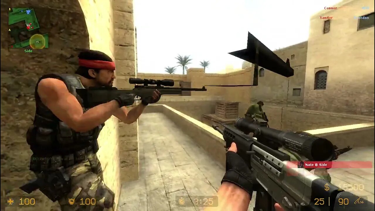 Counter Strike Source Dust 1 Bots #47 Only Sniper Rifles