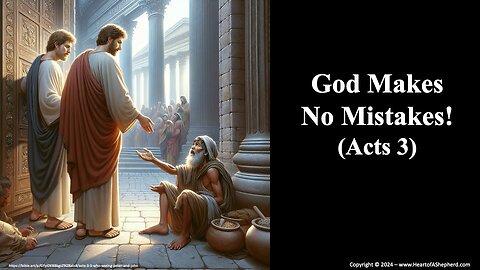 God Makes No Mistakes! (Acts 3) - A daily Bible study from www.HeartofAShepherd.com.