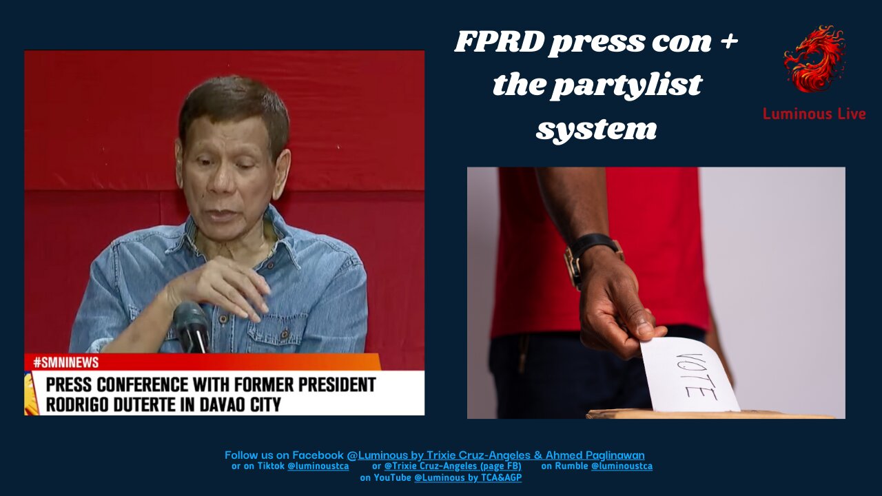 What FPRD said + partylist system