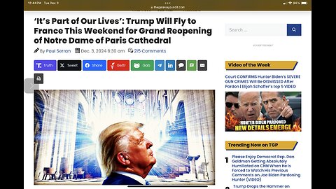 ‘It’s Part of Our Lives’: Trump Will Fly to France This Weekend for Grand Reopening of Notre Dame